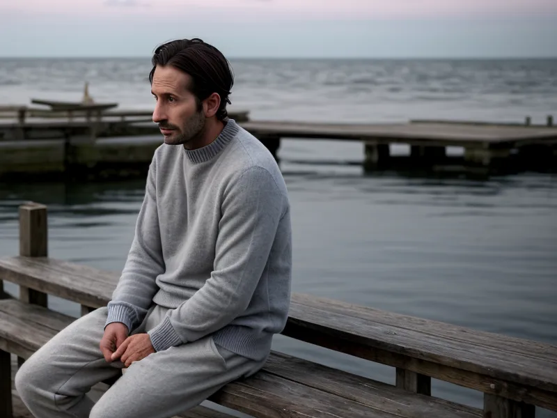 Mains posées calmement pendant une pause de relaxation quotidienne, face à la mer aux Minimes